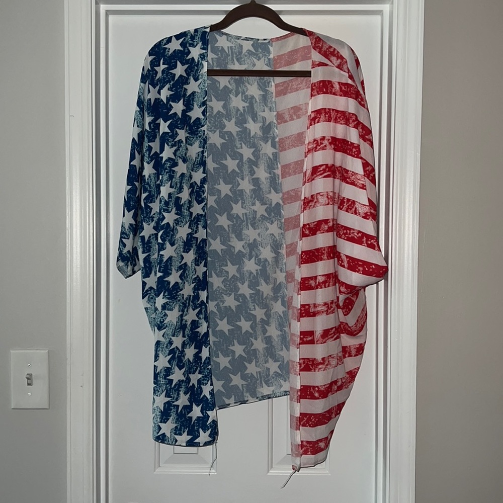 American flag kimono/cardigan/coverup